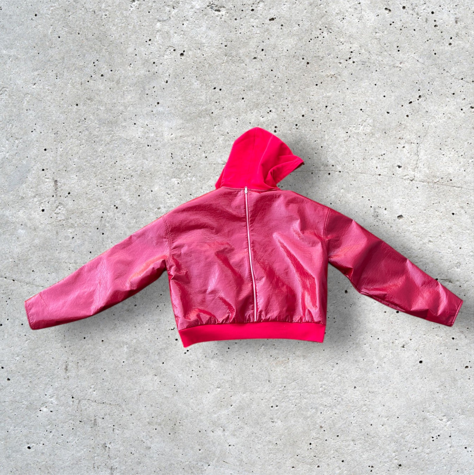 Zip up hoodie leather jacket - Lutte